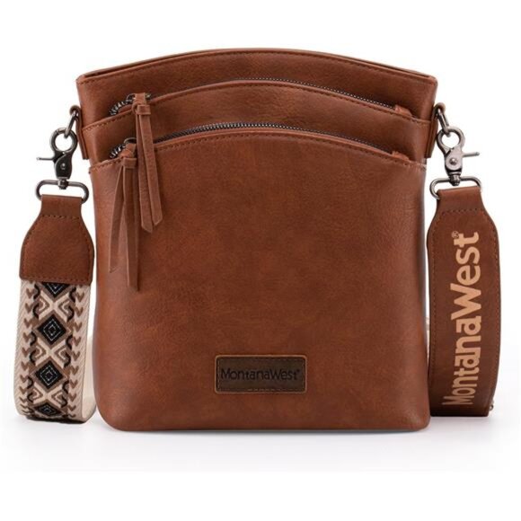 Large Crossbody Bag Multi Pocket Adjustable Guitar Strap Travel Shoulder Purse